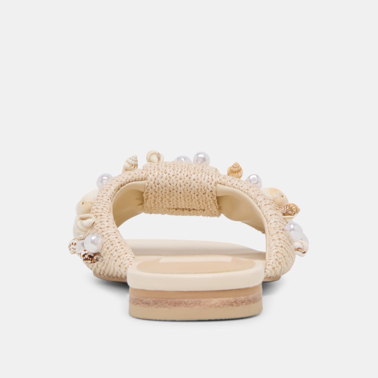 Lizza Oatmeal Beaded Raffia Sandals
