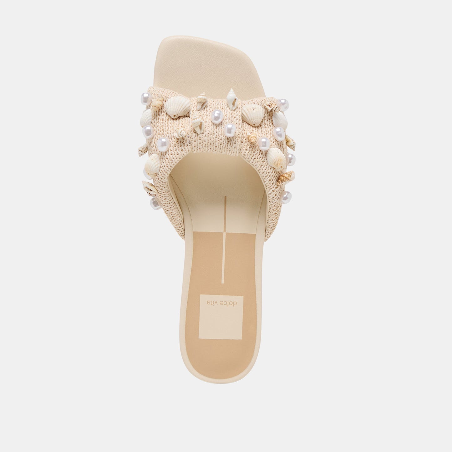 Lizza Oatmeal Beaded Raffia Sandals