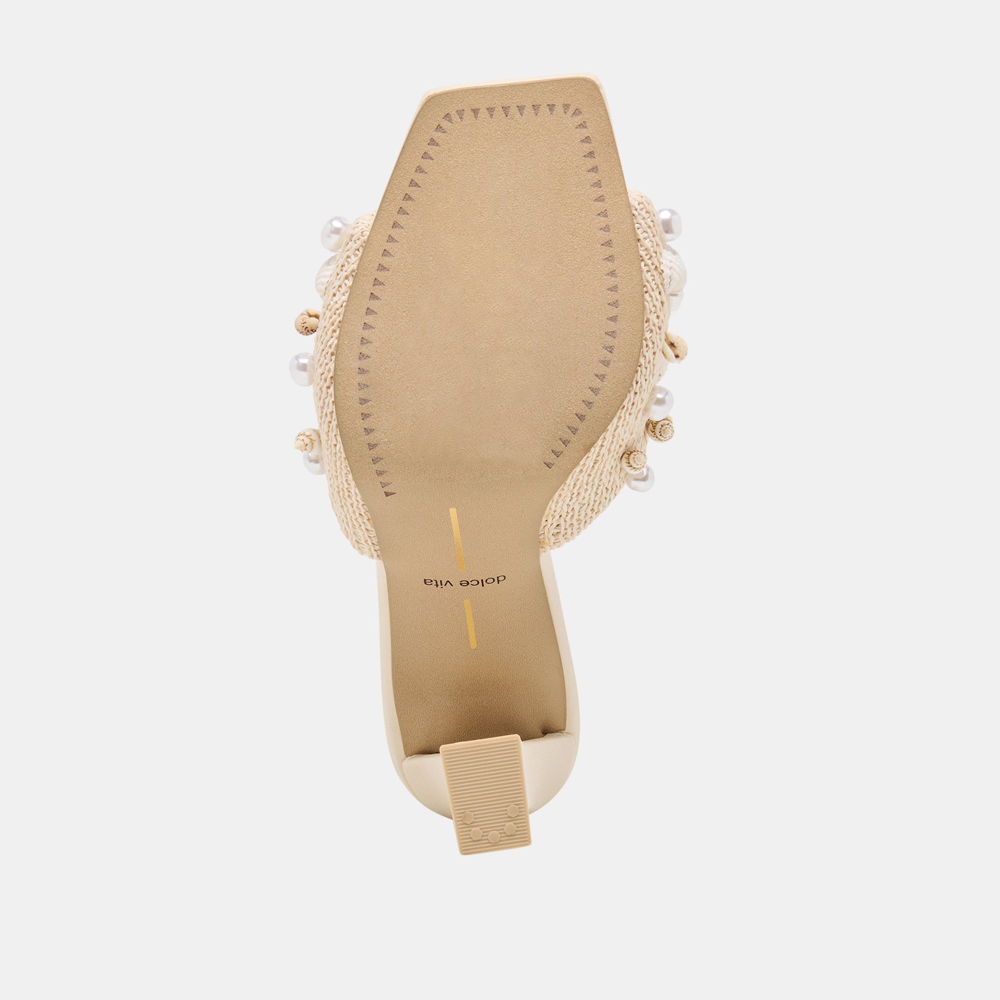Tylah Oatmeal Beaded Raffia Heels