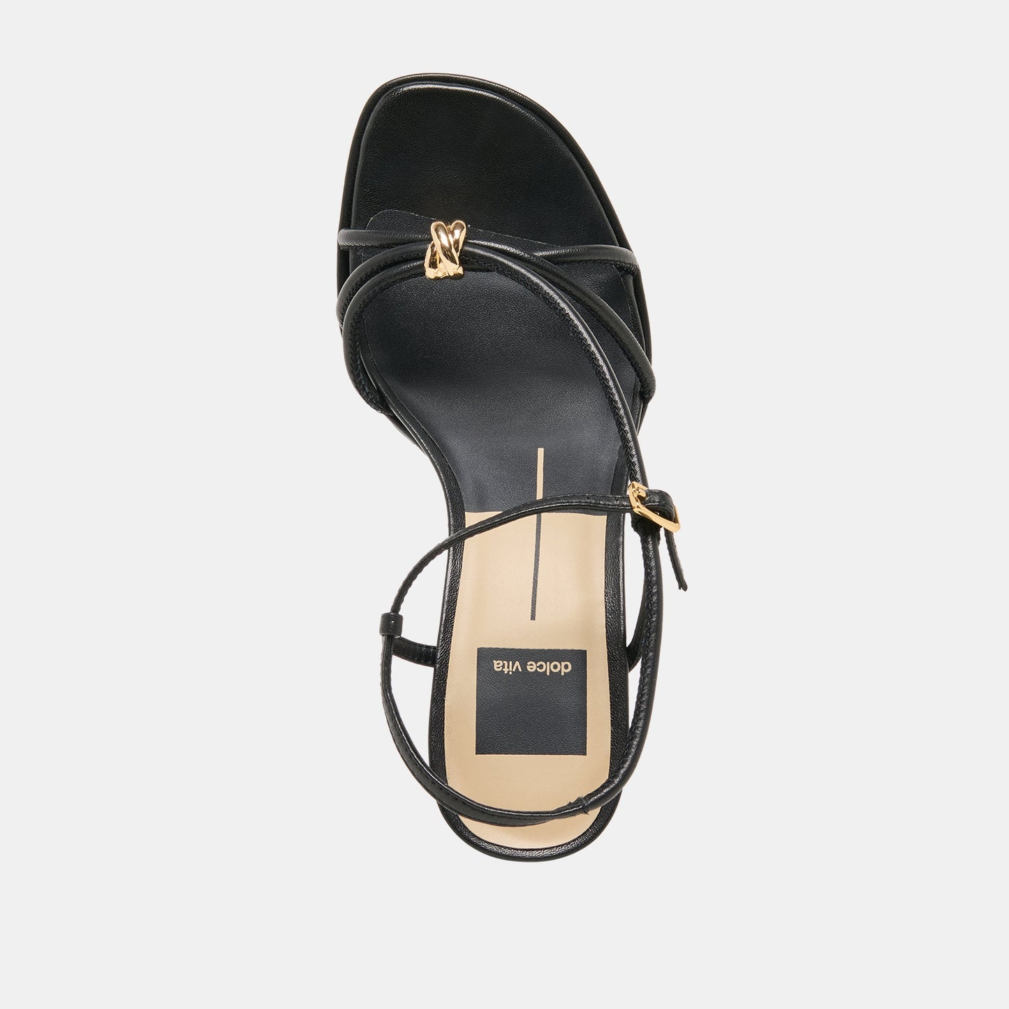 Odete Black Leather Heels