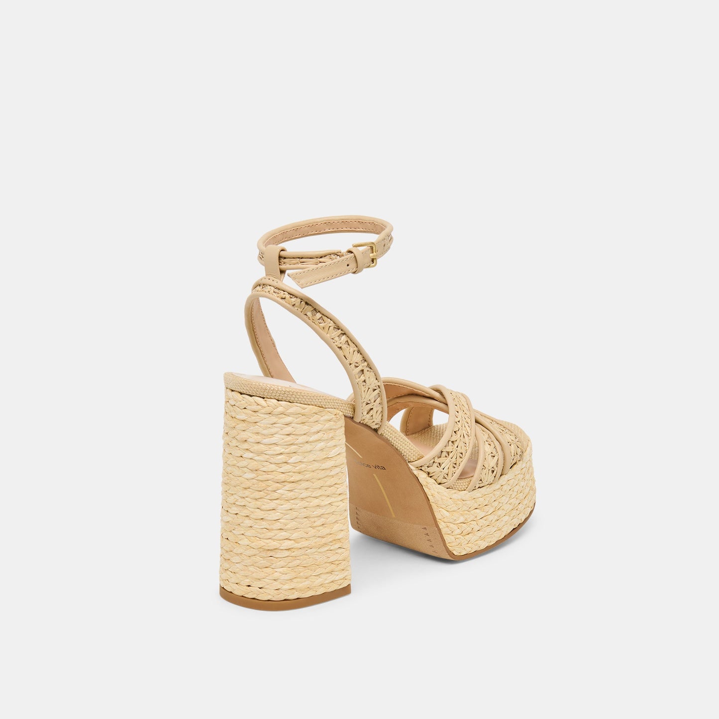 Danila Lt Natural Cross Hatch Raffia Heels