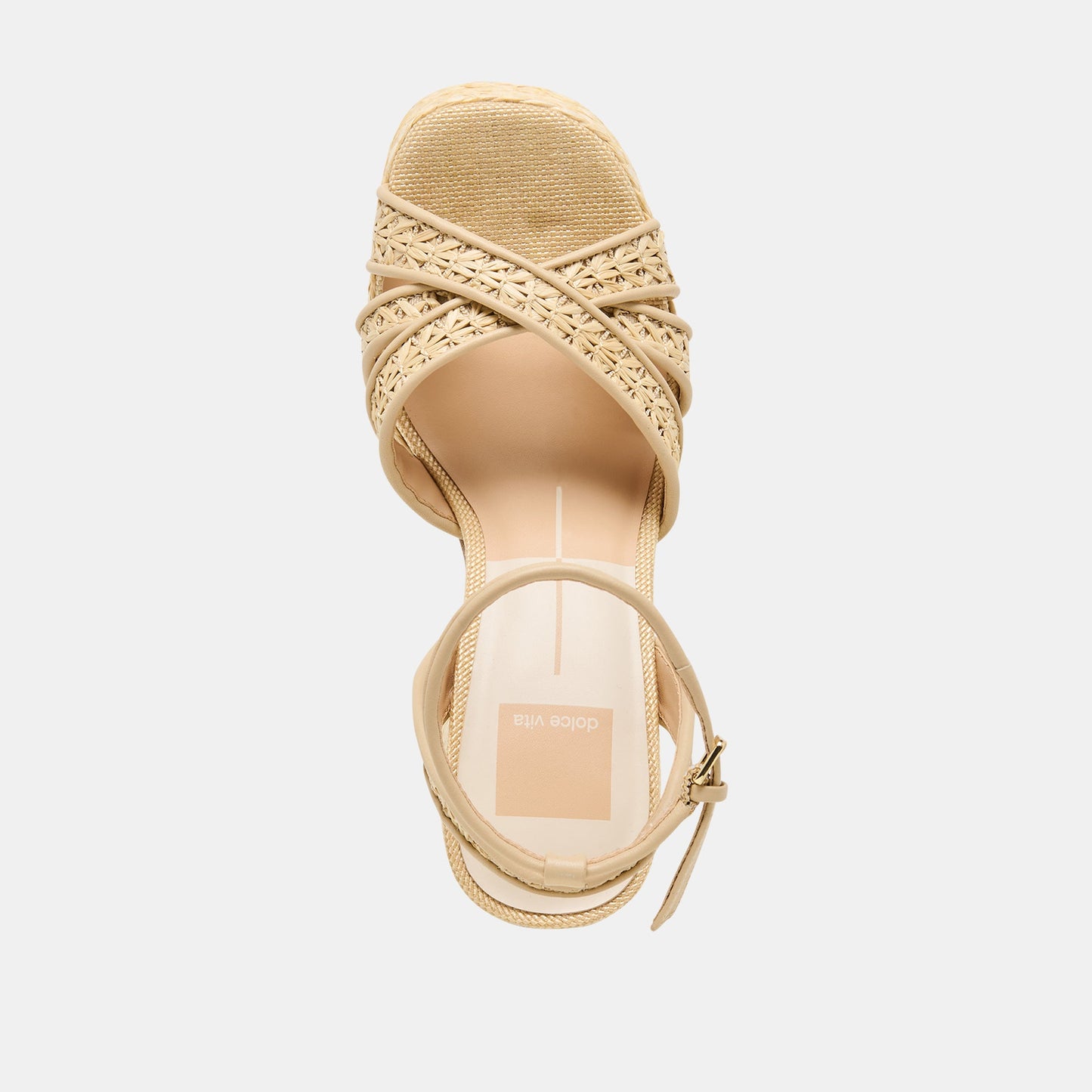 Danila Lt Natural Cross Hatch Raffia Heels