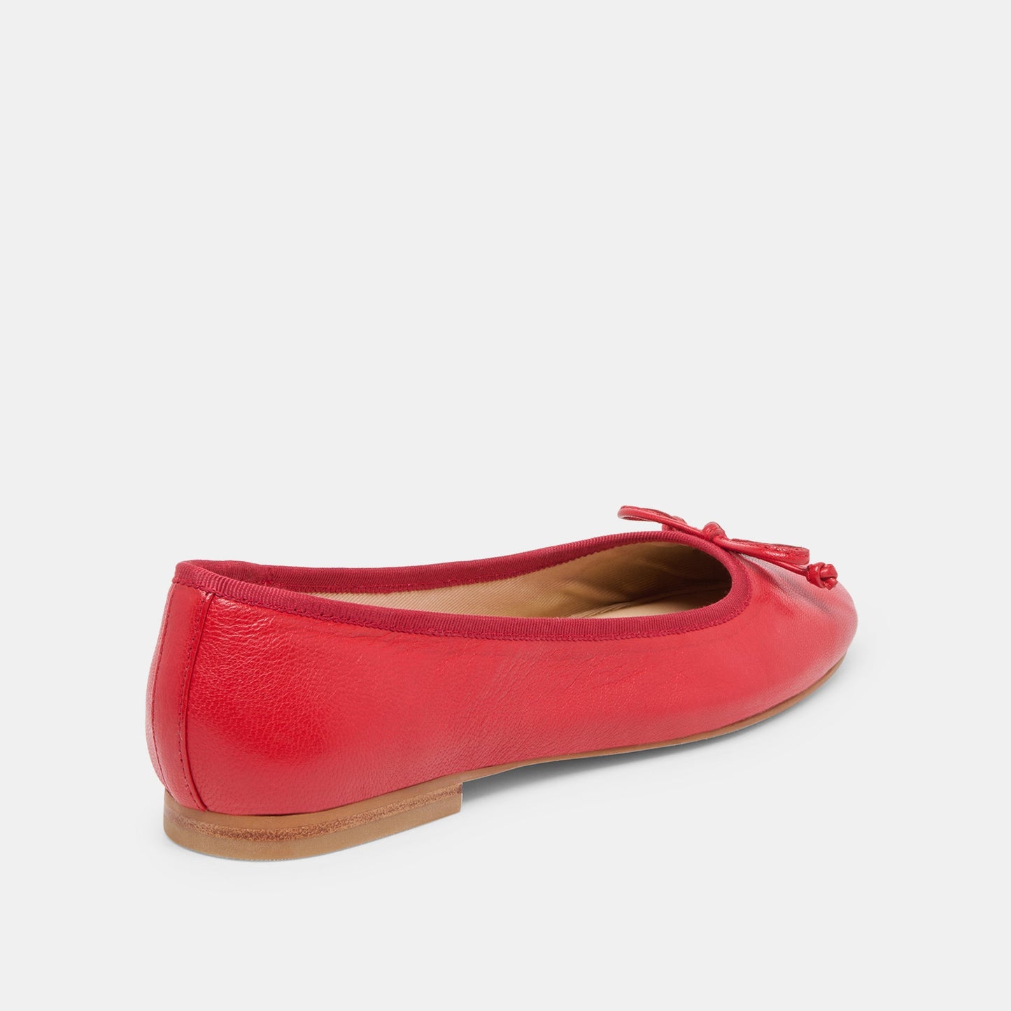 Ritla Cherry Leather Ballet Flats