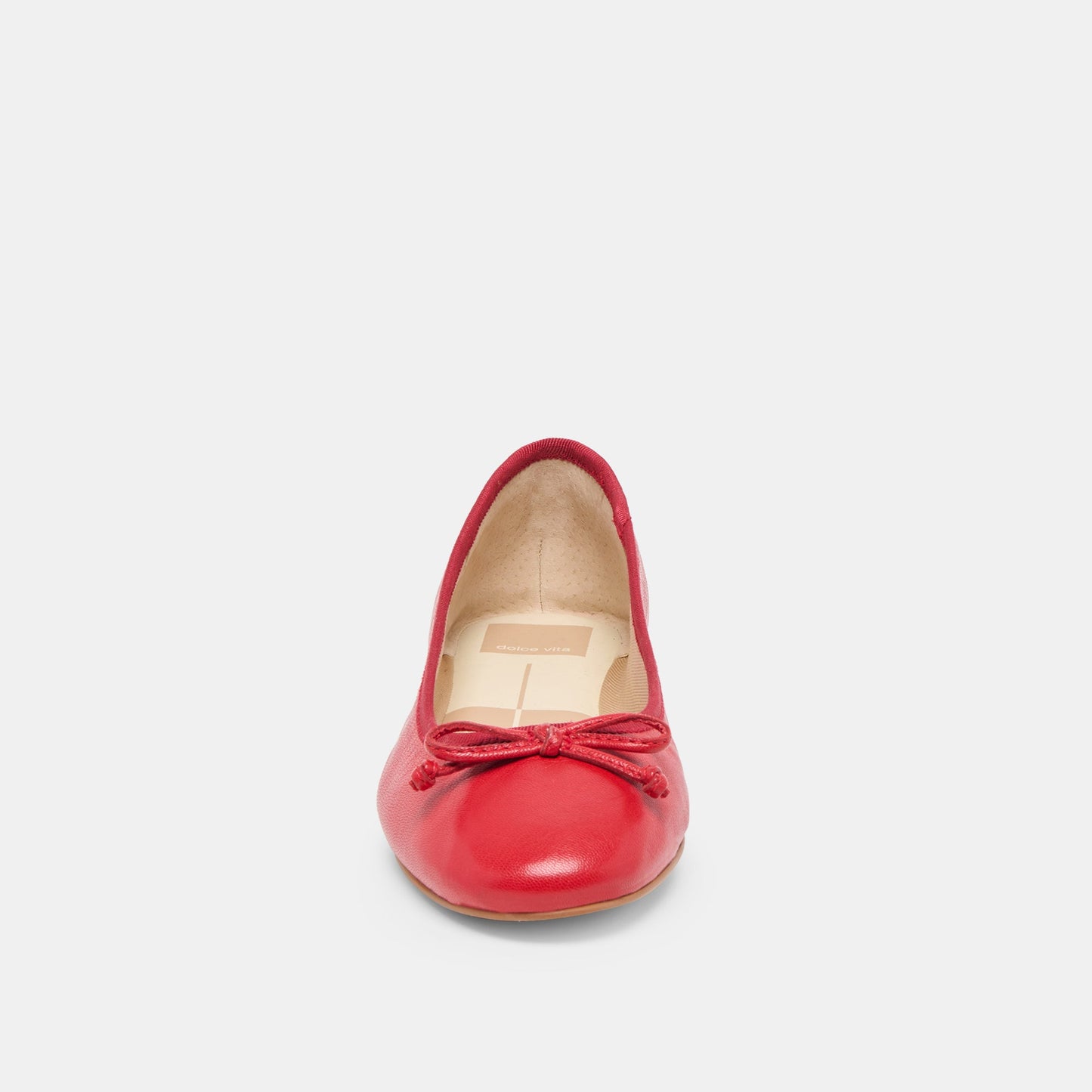 Ritla Cherry Leather Ballet Flats