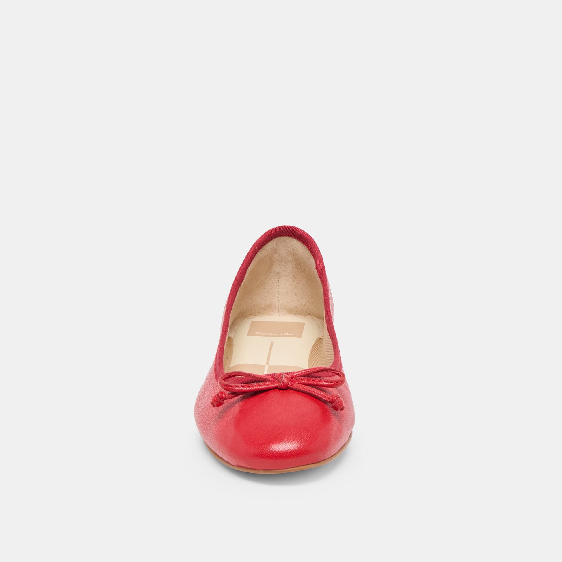 Ritla Cherry Leather Ballet Flats