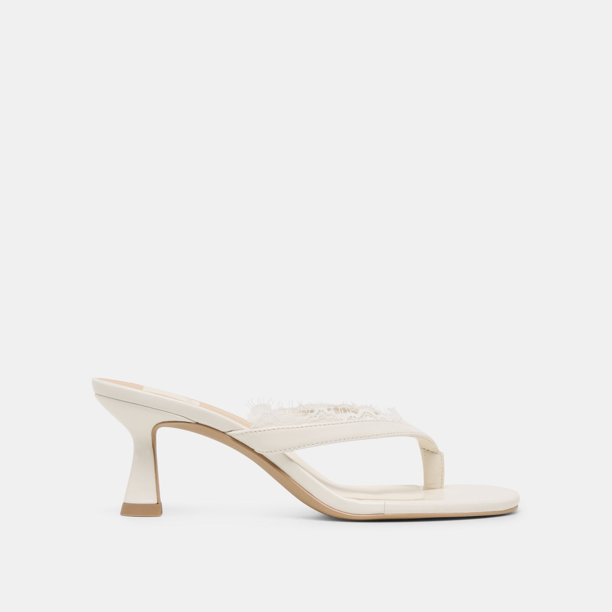 Daksie Lace True White Leather Heels
