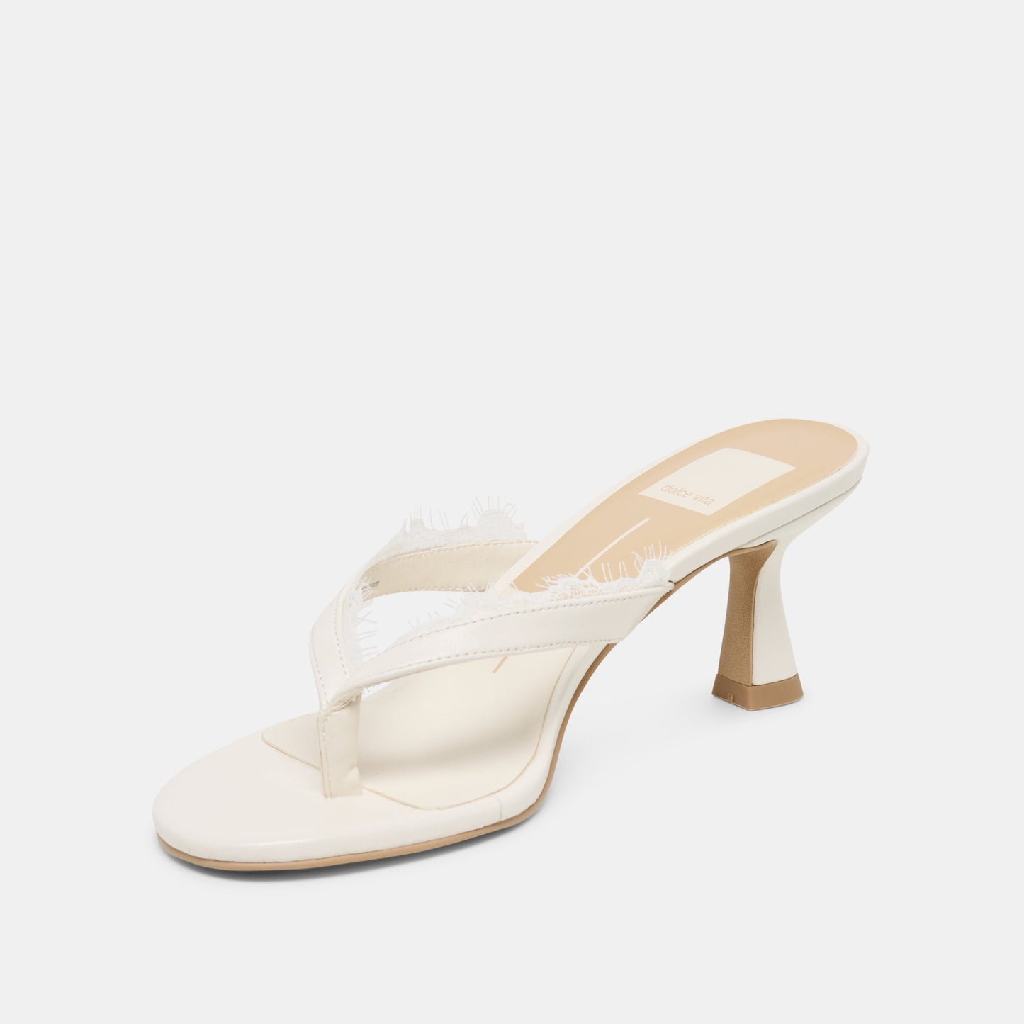Daksie Lace True White Leather Heels