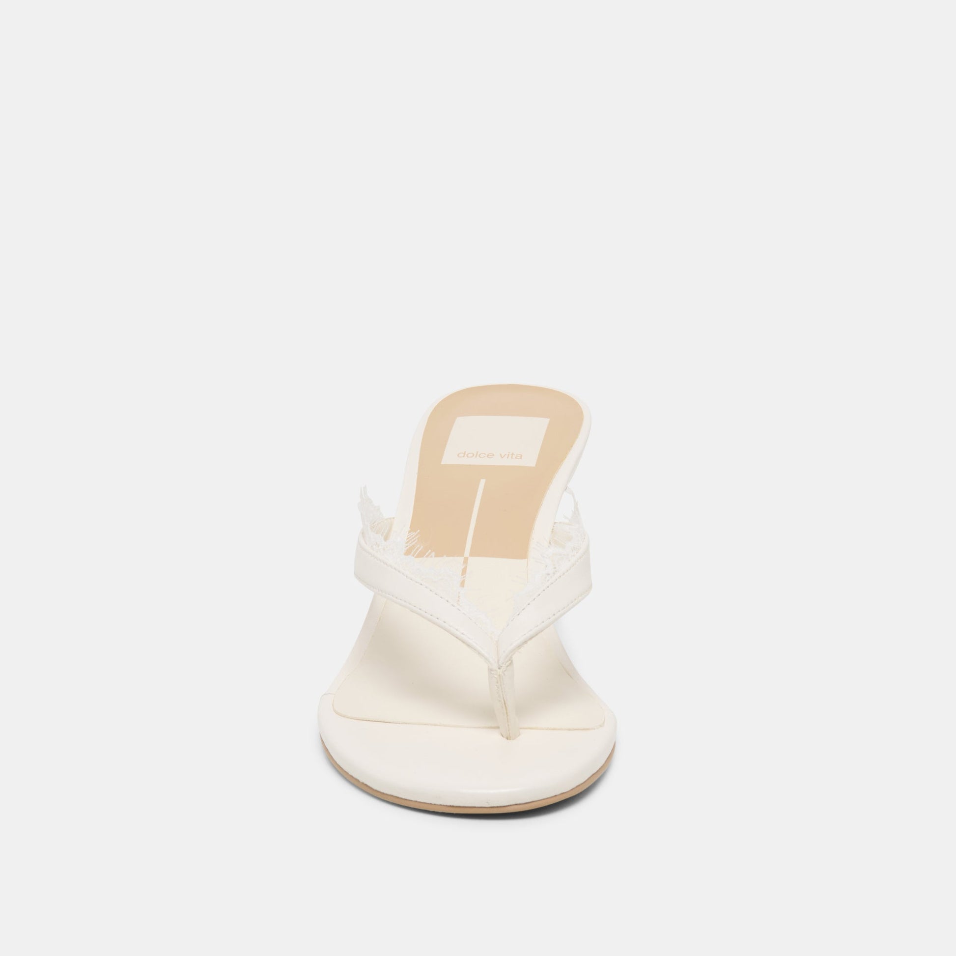 Daksie Lace True White Leather Heels