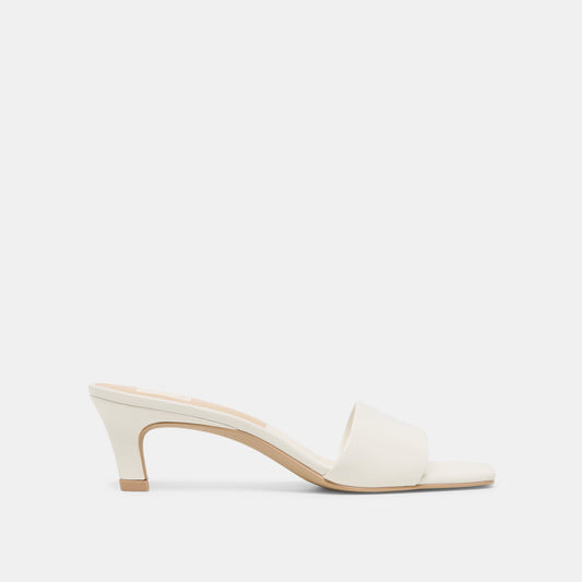 Rexa True White Leather Heels