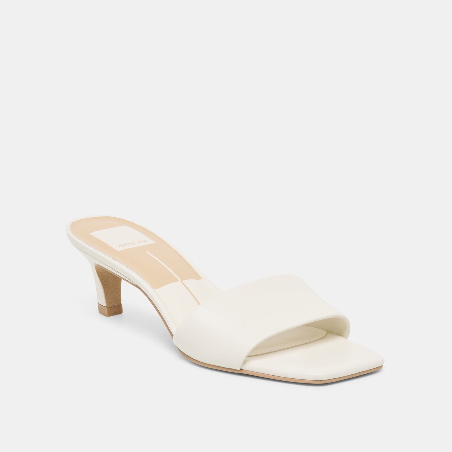 Rexa True White Leather Heels