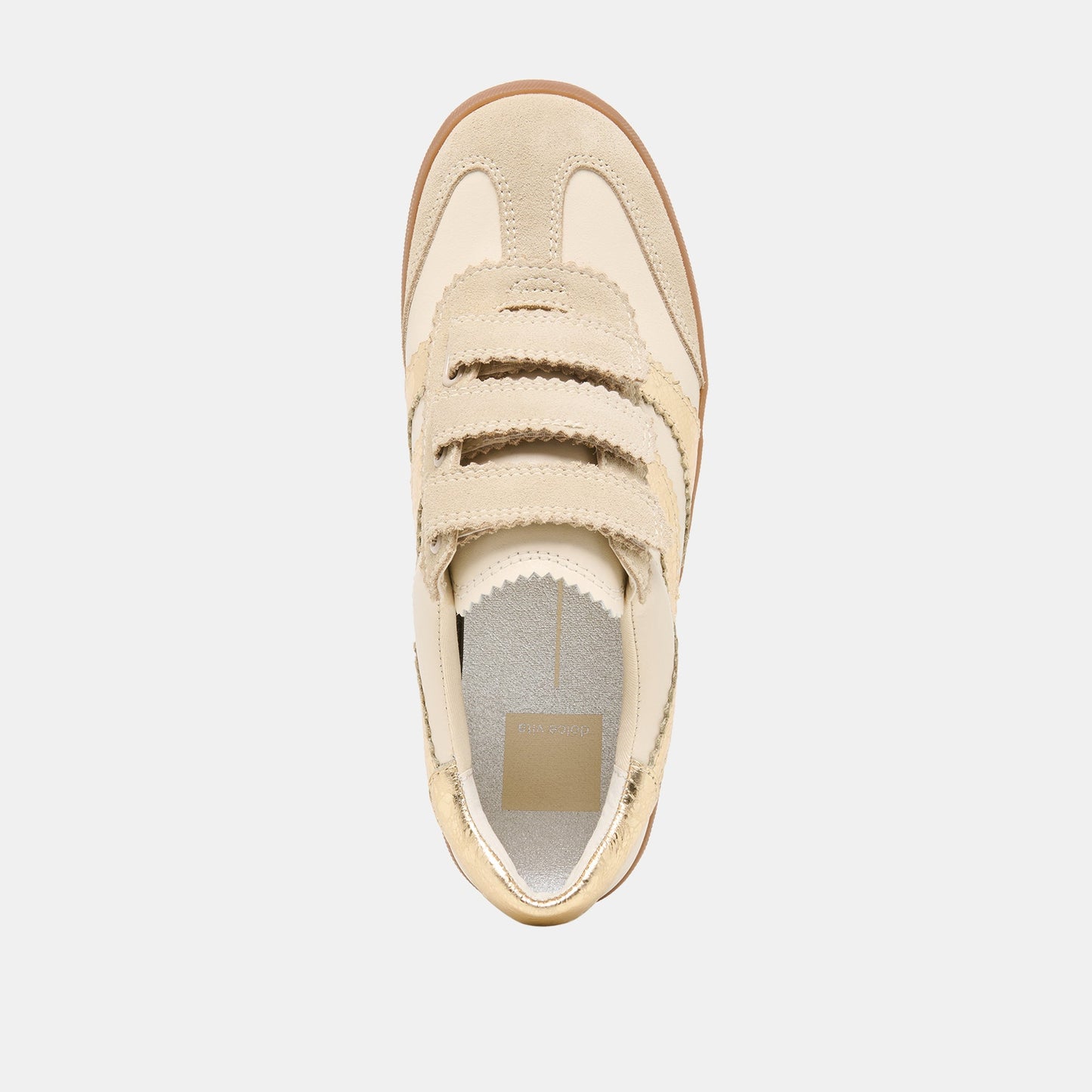 Merit Velcro White Gold Leather Sneakers