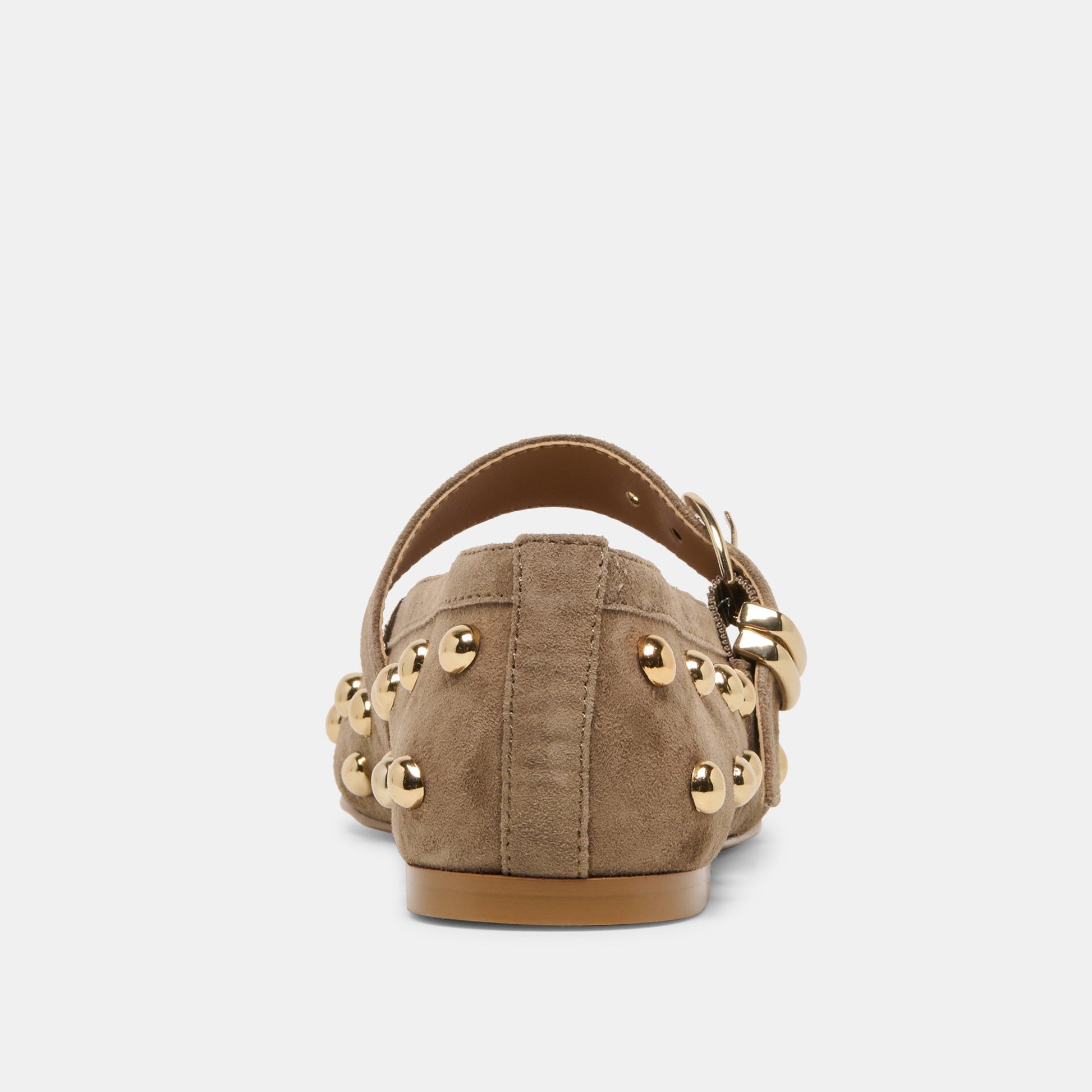 Mikel Stud Olive Suede Ballet Flats