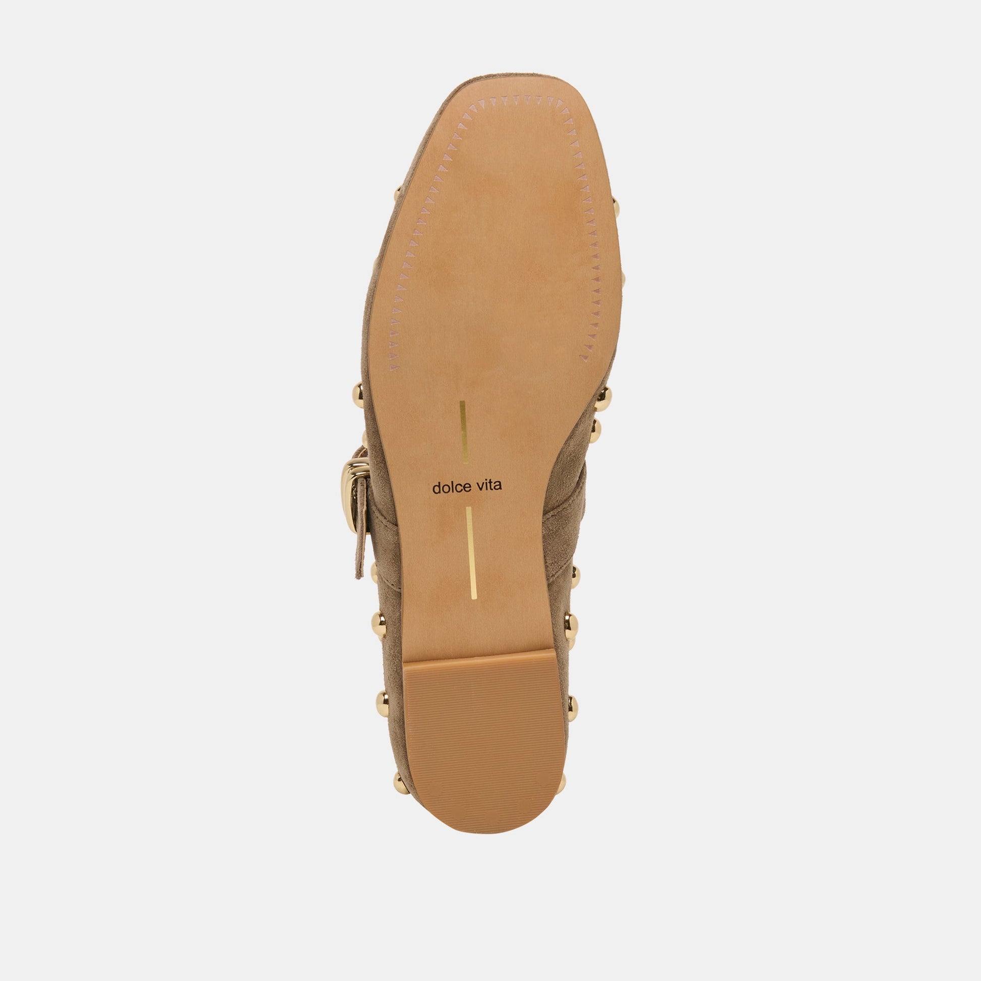 Mikel Stud Olive Suede Ballet Flats