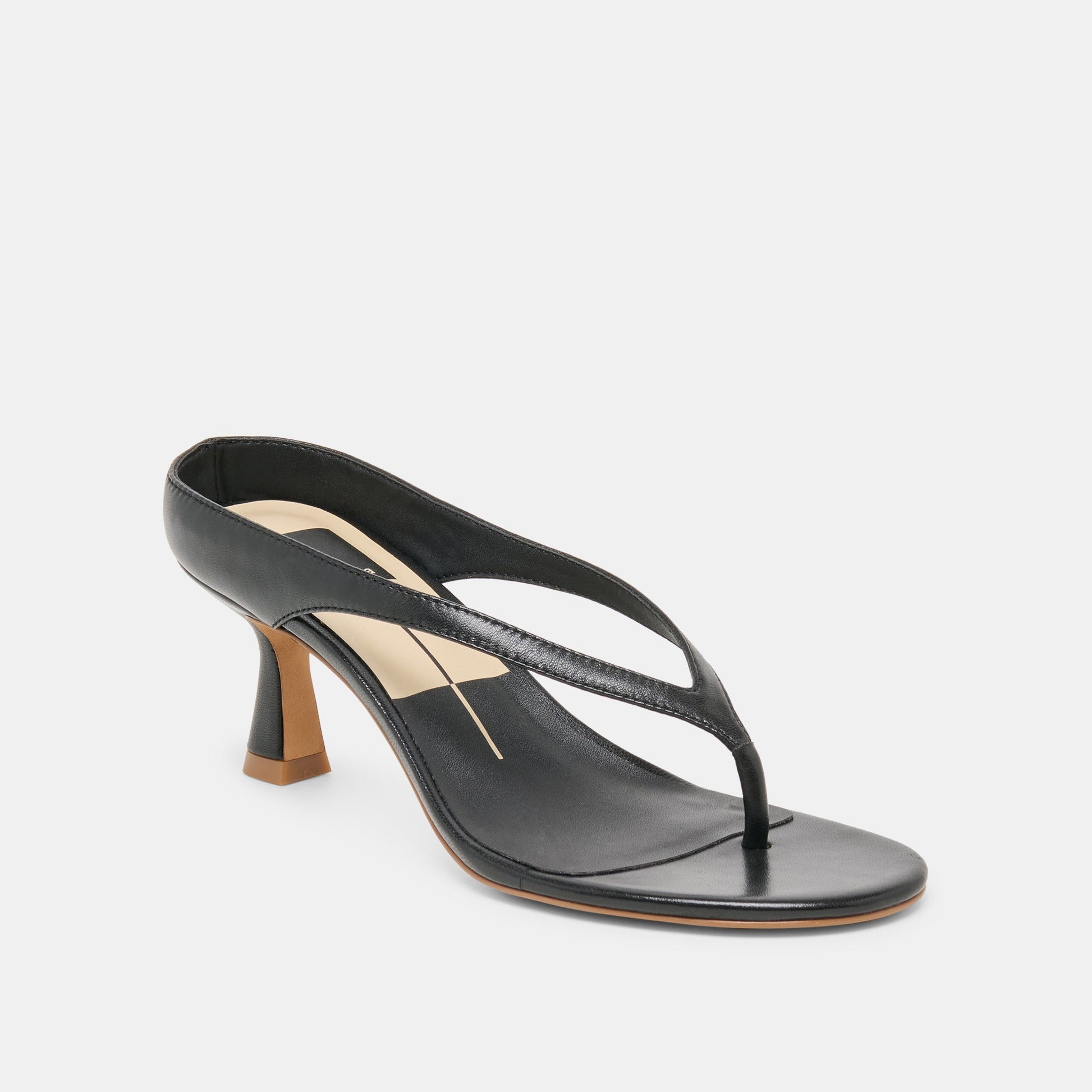 Doreen Black Leather Heels