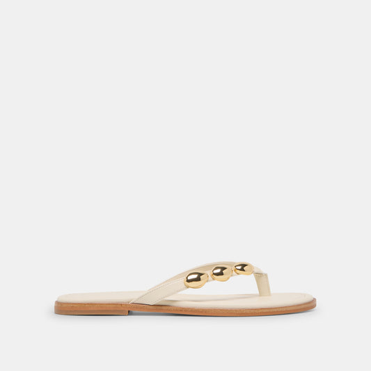 Juny Off White Leather Sandals