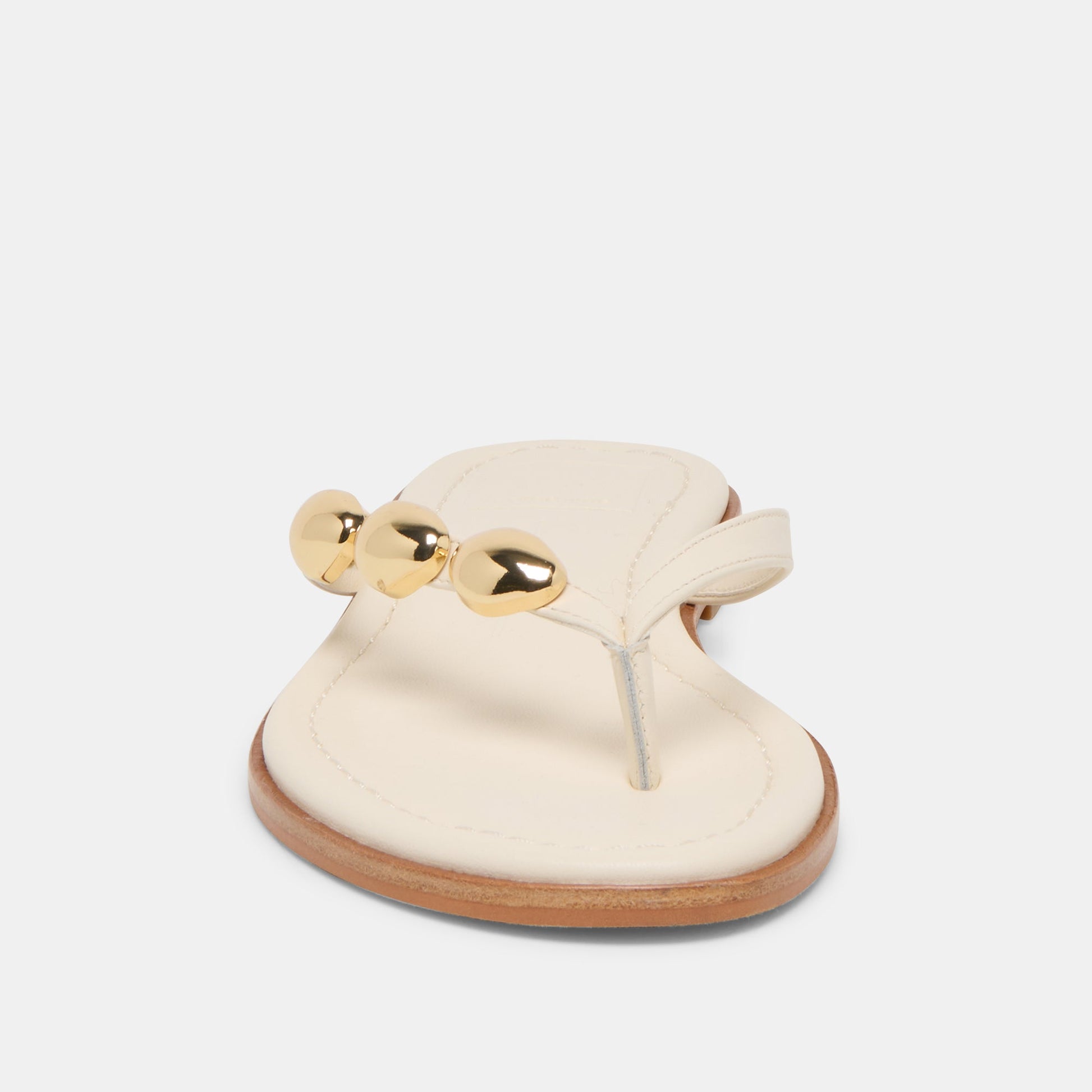 Juny Off White Leather Sandals