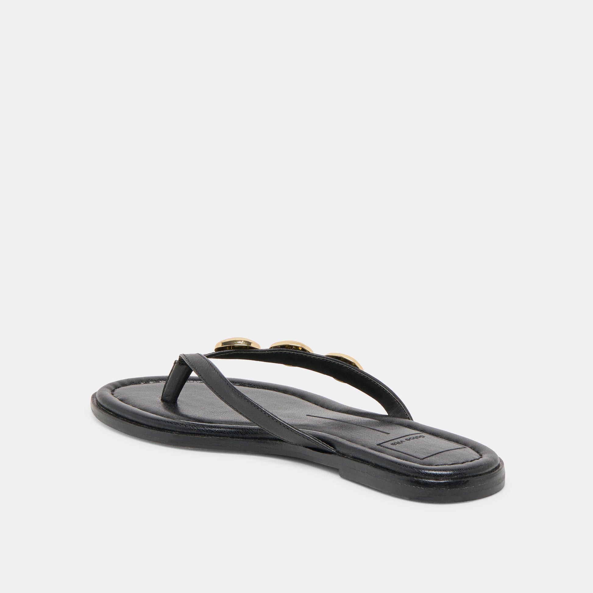 Juny Black Leather Sandals