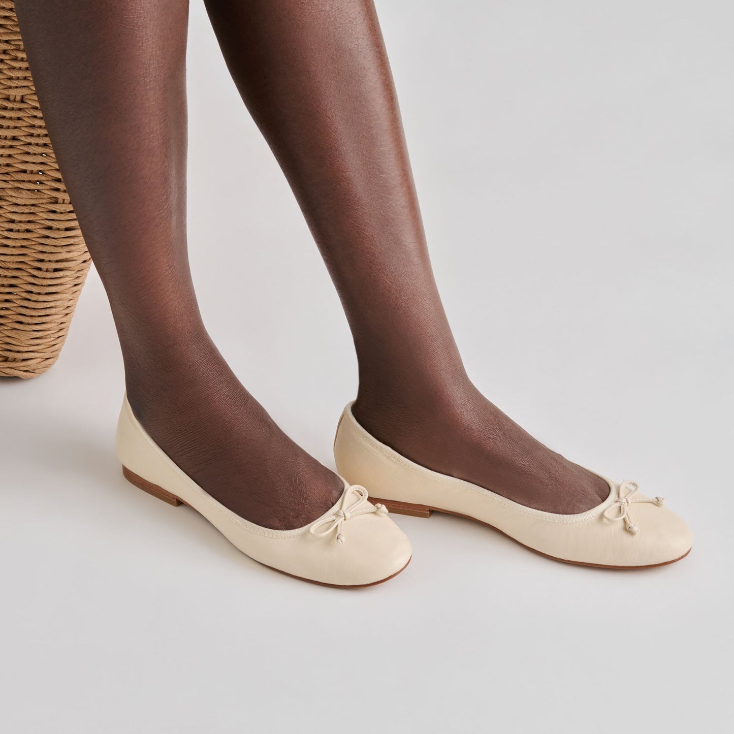 Ritla Bone Leather Ballet Flats