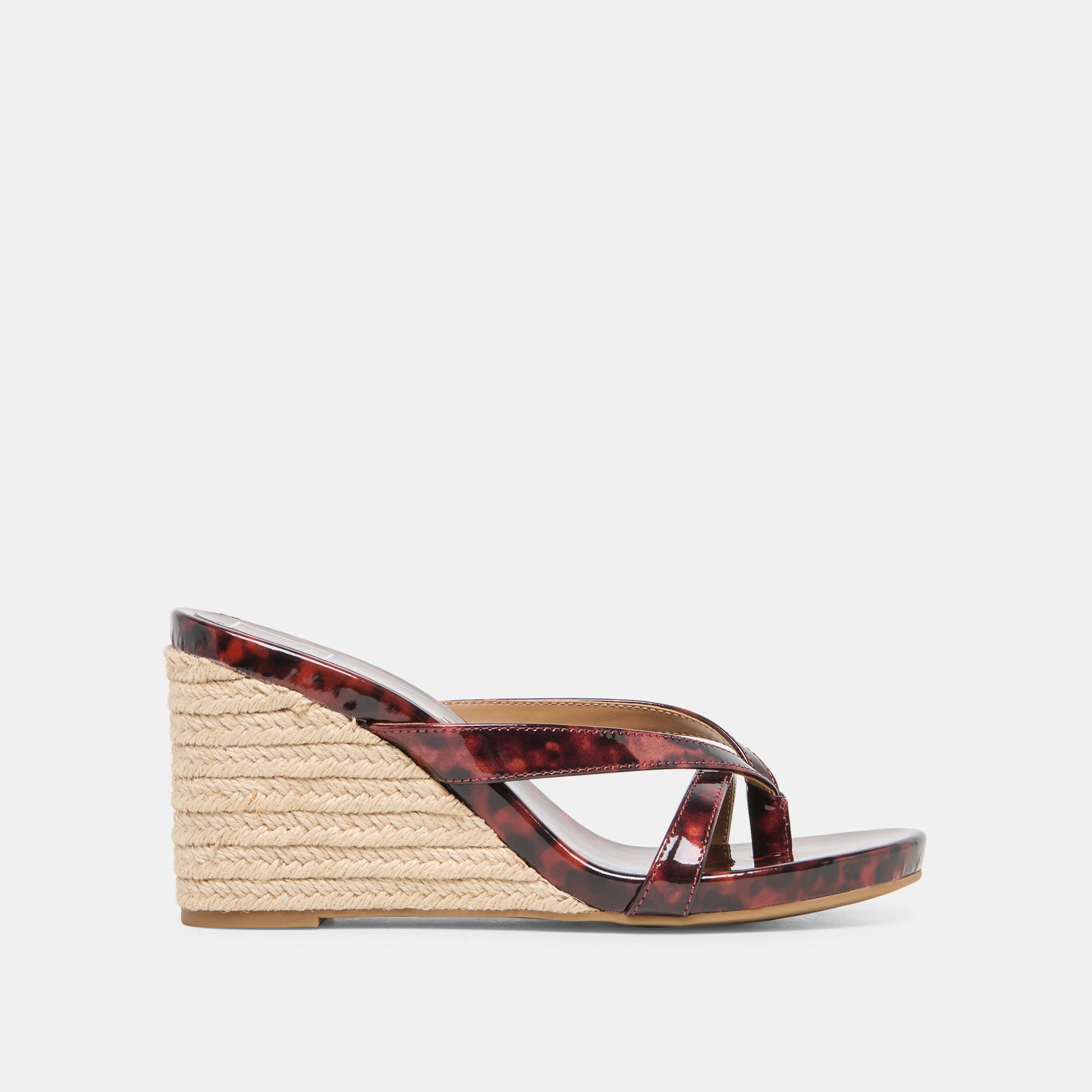 Helan Espadrille Tortoise Patent Leather Wedges