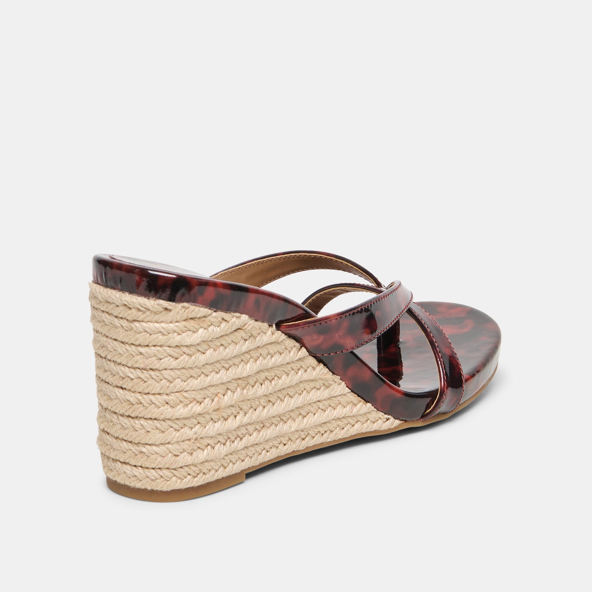 Helan Espadrille Tortoise Patent Leather Wedges