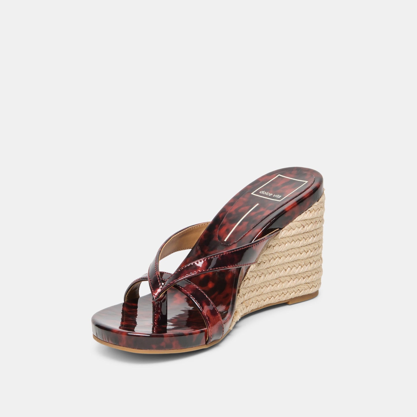 Helan Espadrille Tortoise Patent Leather Wedges