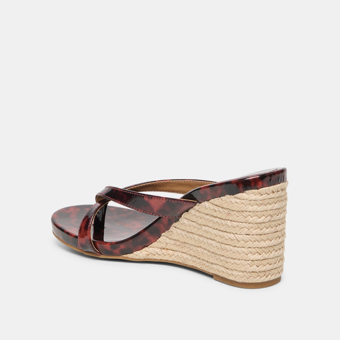 Helan Espadrille Tortoise Patent Leather Wedges