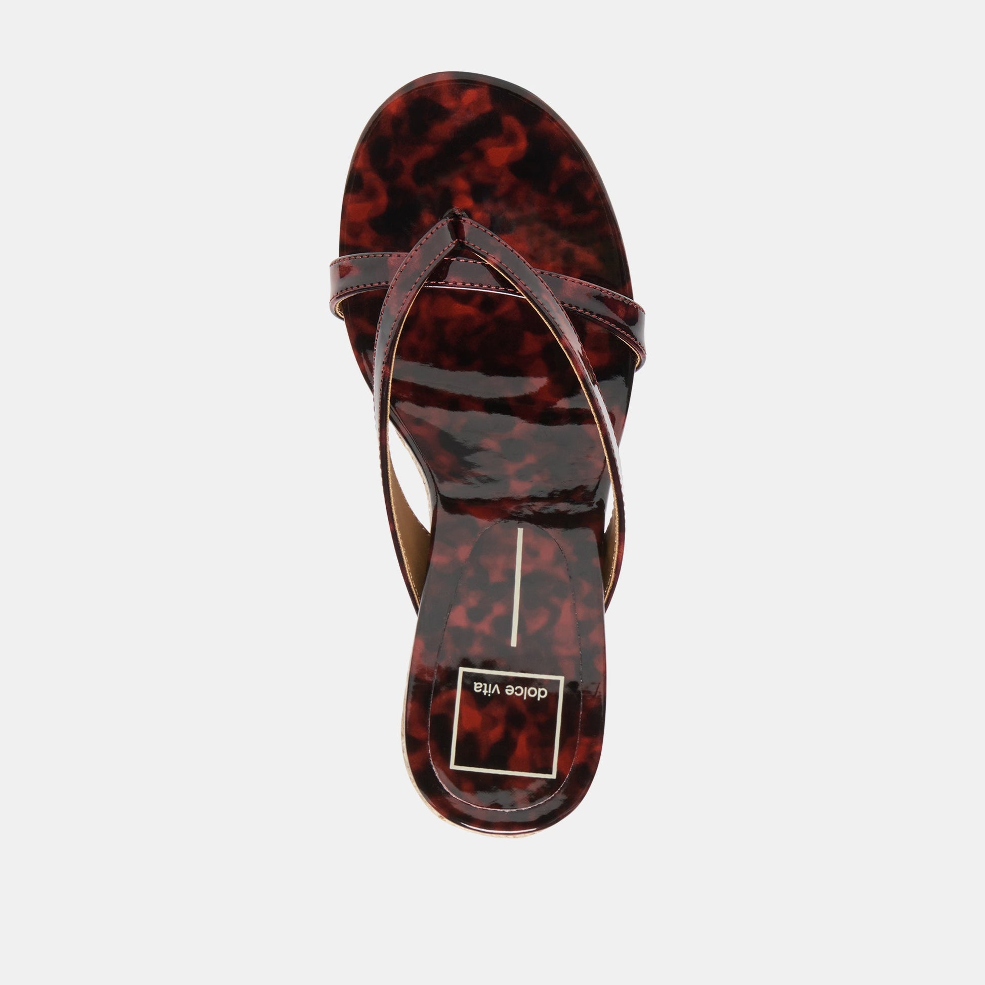 Helan Espadrille Tortoise Patent Leather Wedges