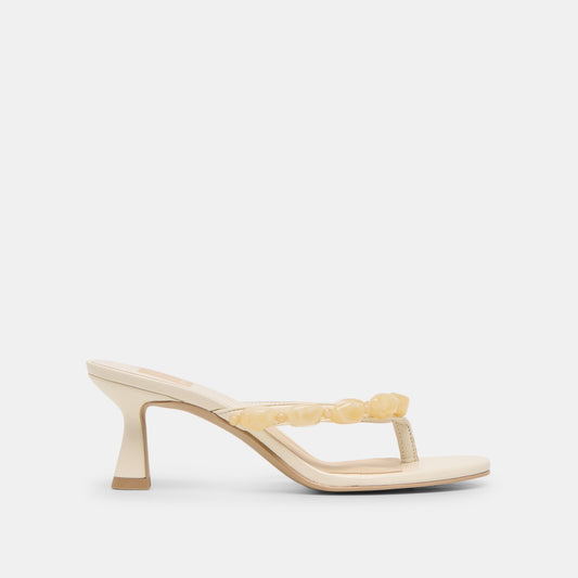 Daksie Off White Leather Heels