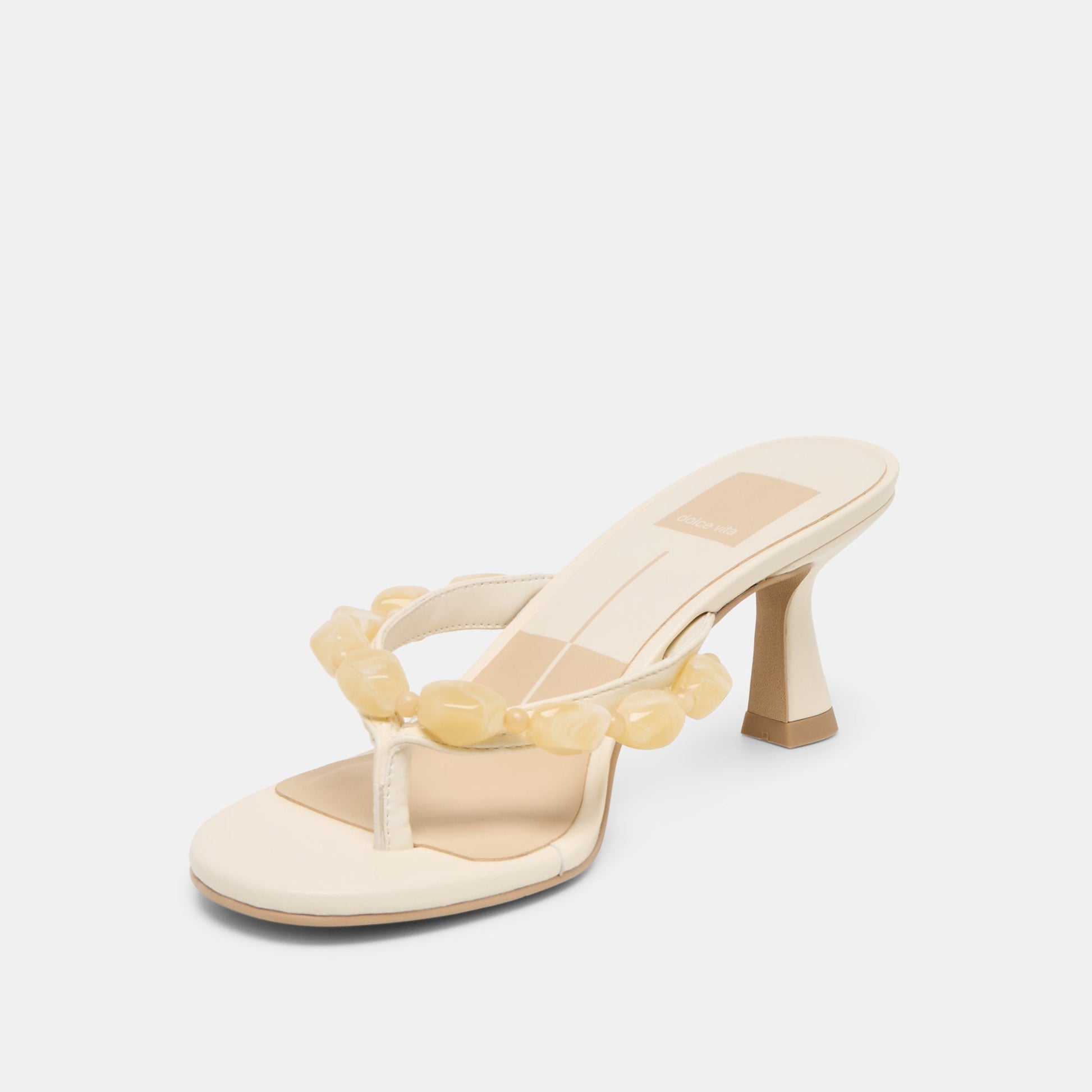 Daksie Off White Leather Heels