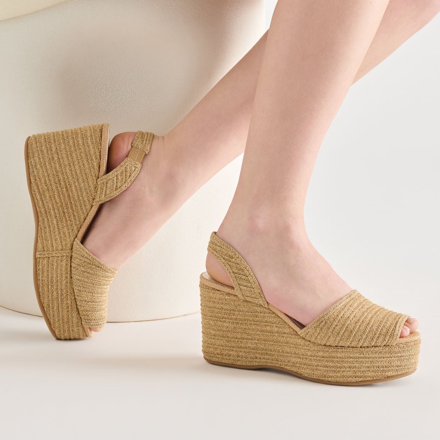 Akera Natural Raffia Wedges