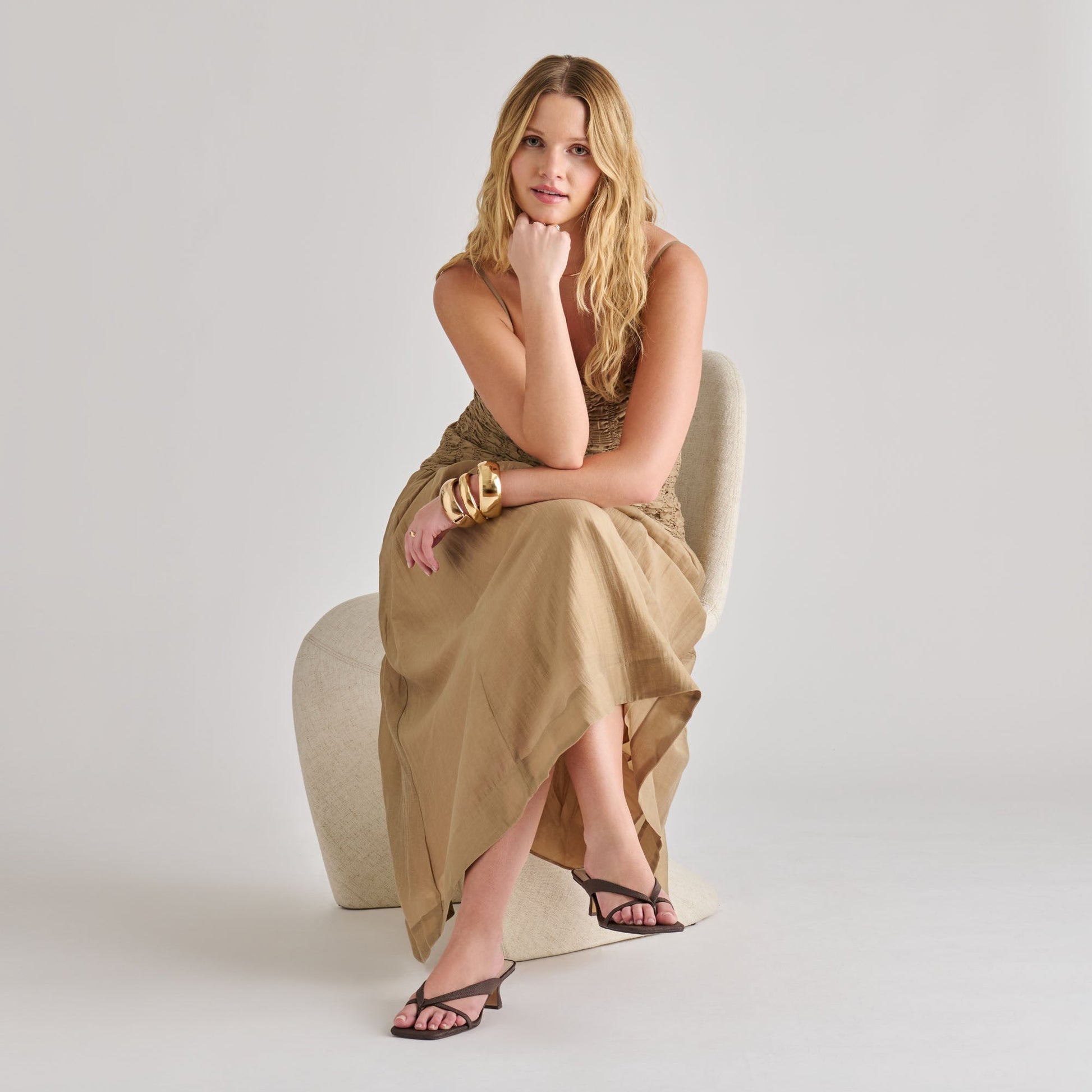 Brevel Chocolate Raffia Heels