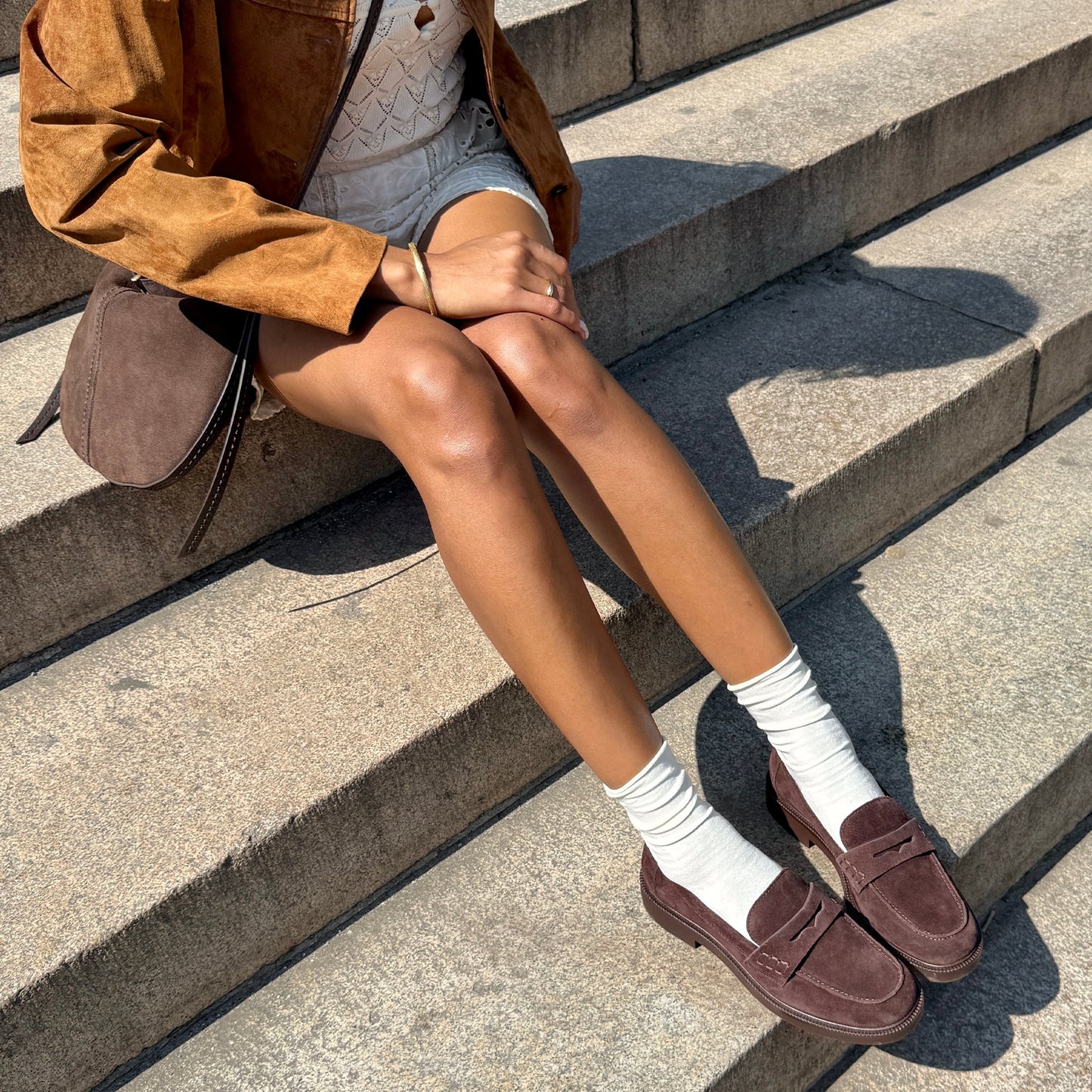 Tiggy Mahogany Suede Loafers