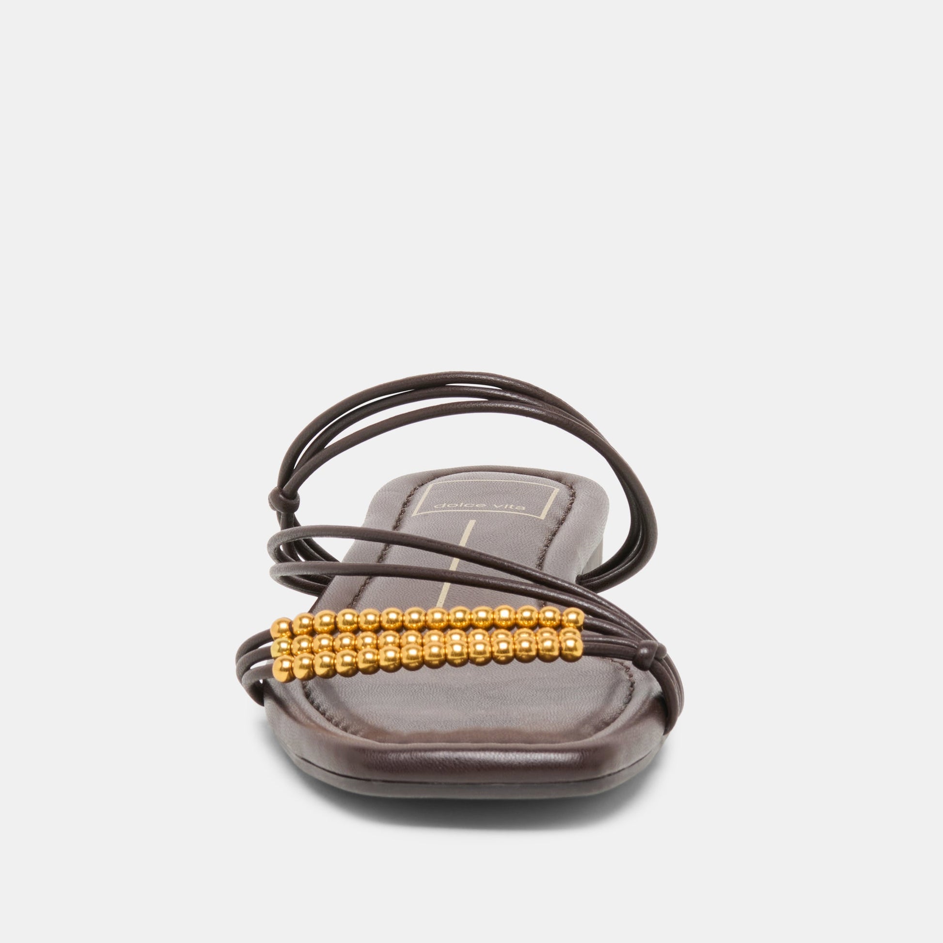 LYNDEE BEAD Espresso Stella Strappy Open-Toe Sandals