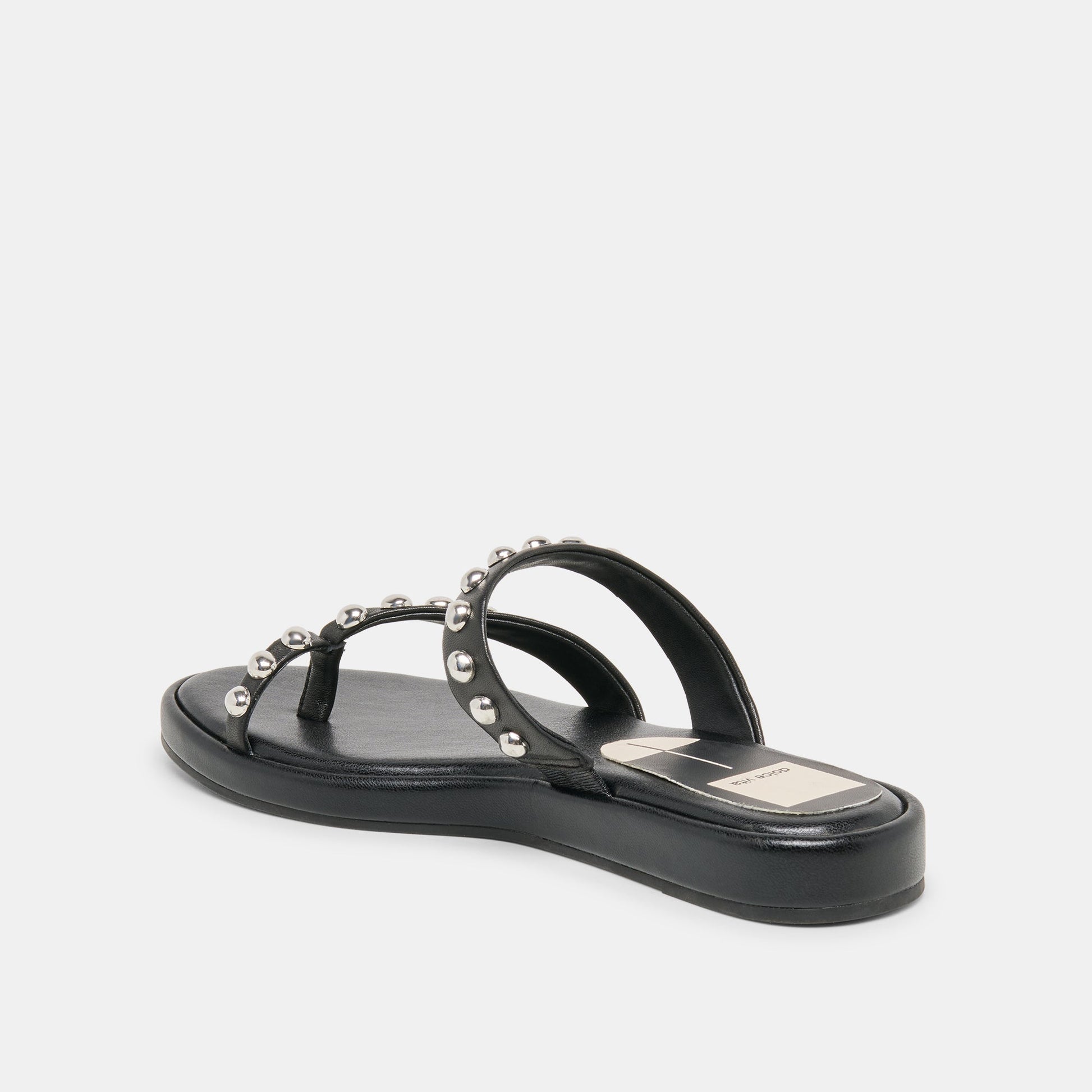 Amary Stud Black Leather Sandals