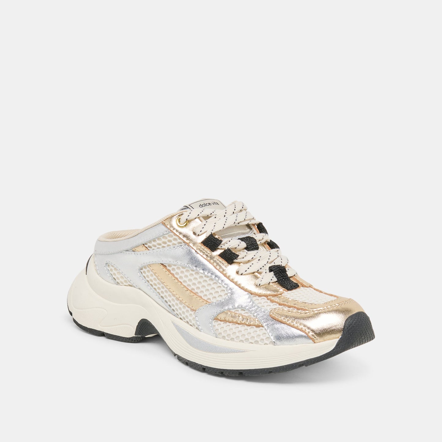 SWAYZY Metallic Multi Leather Platform Slip-on Sneakers