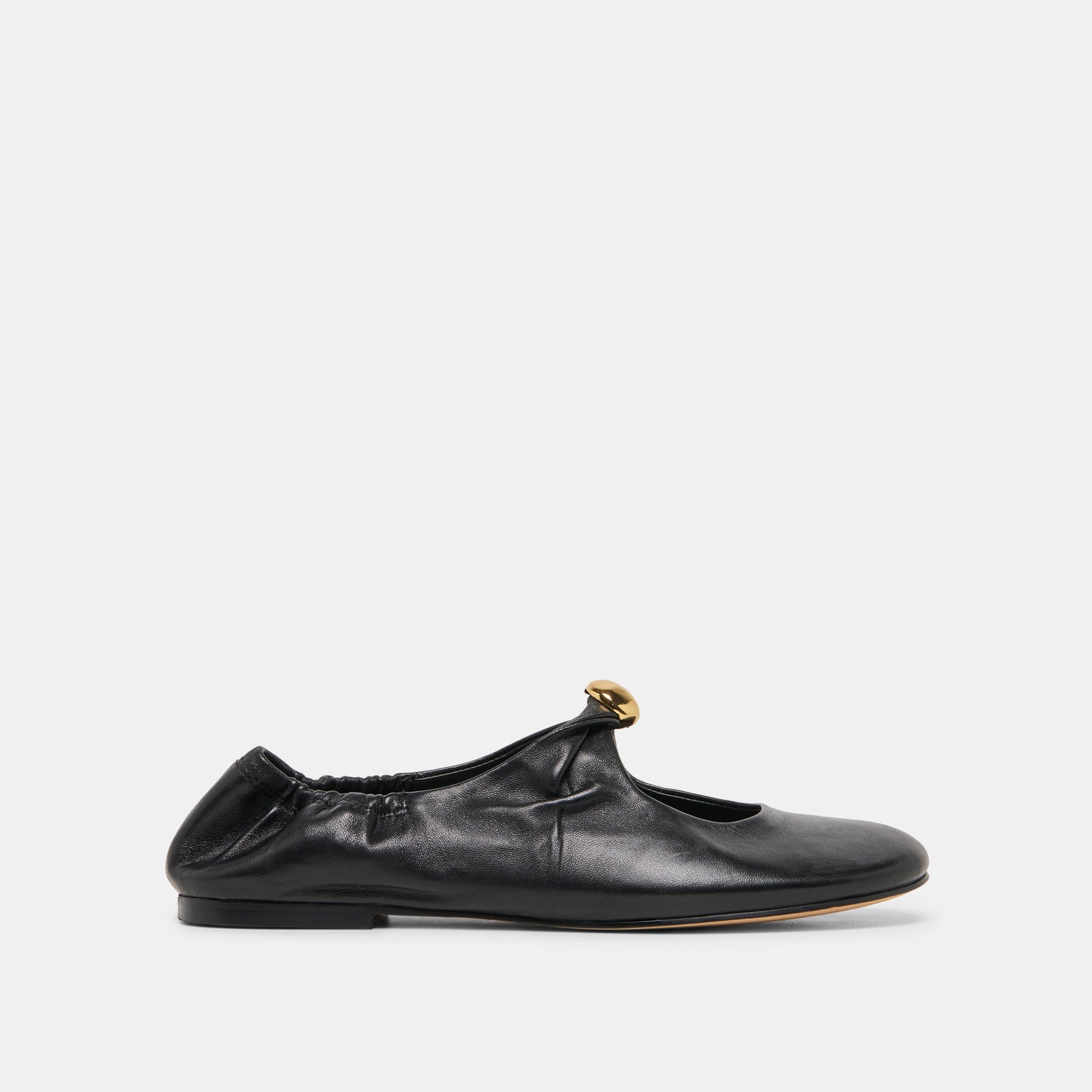 Cornel Black Leather Flats