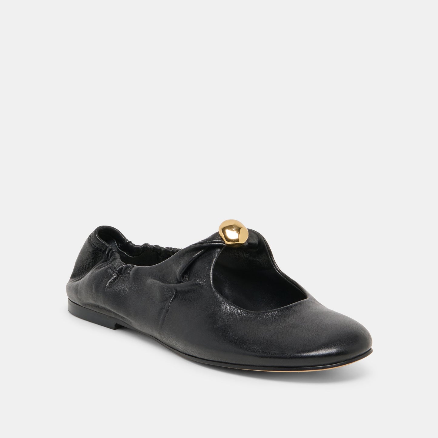 Cornel Black Leather Flats