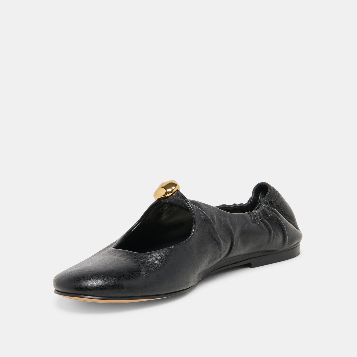 Cornel Black Leather Flats