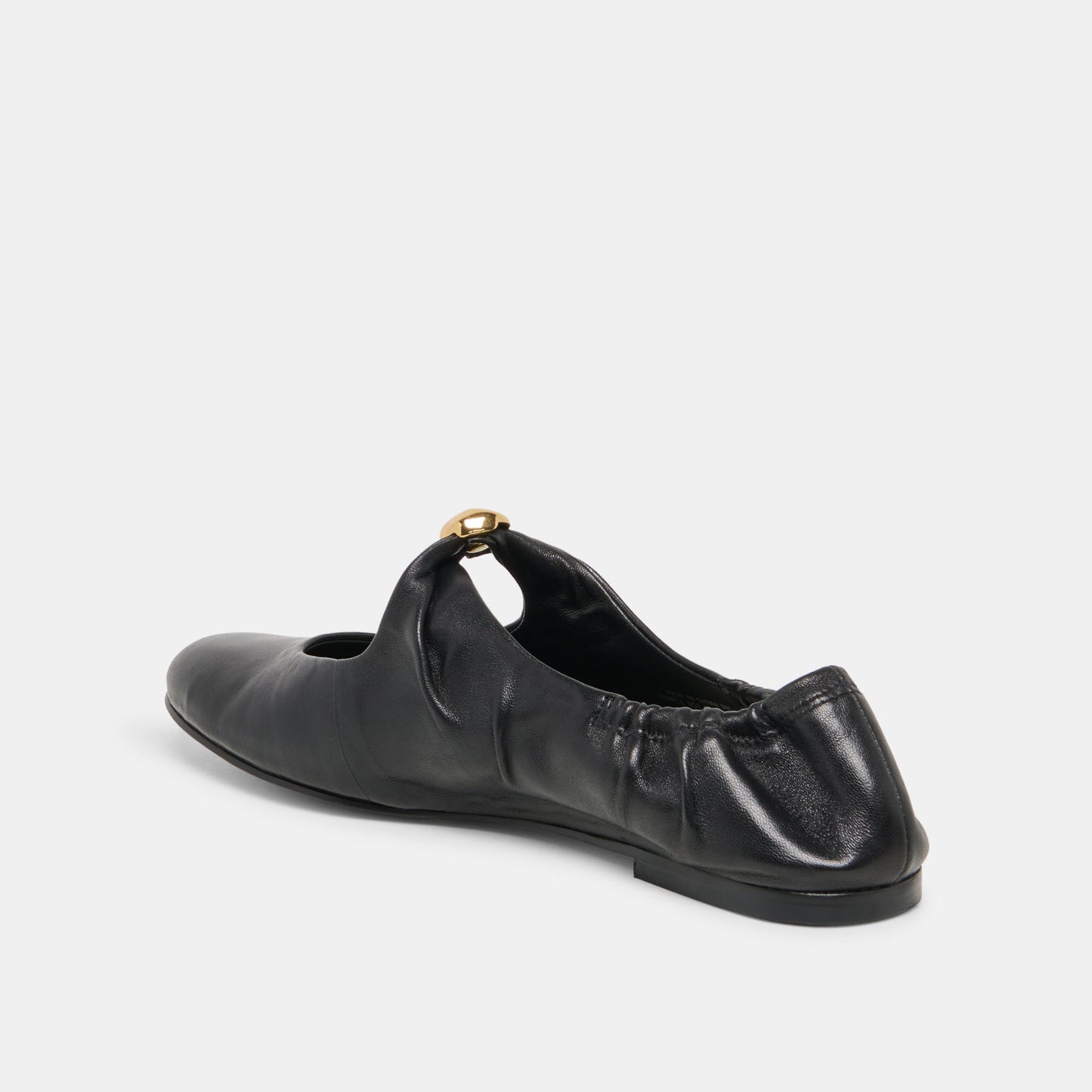 Cornel Black Leather Flats
