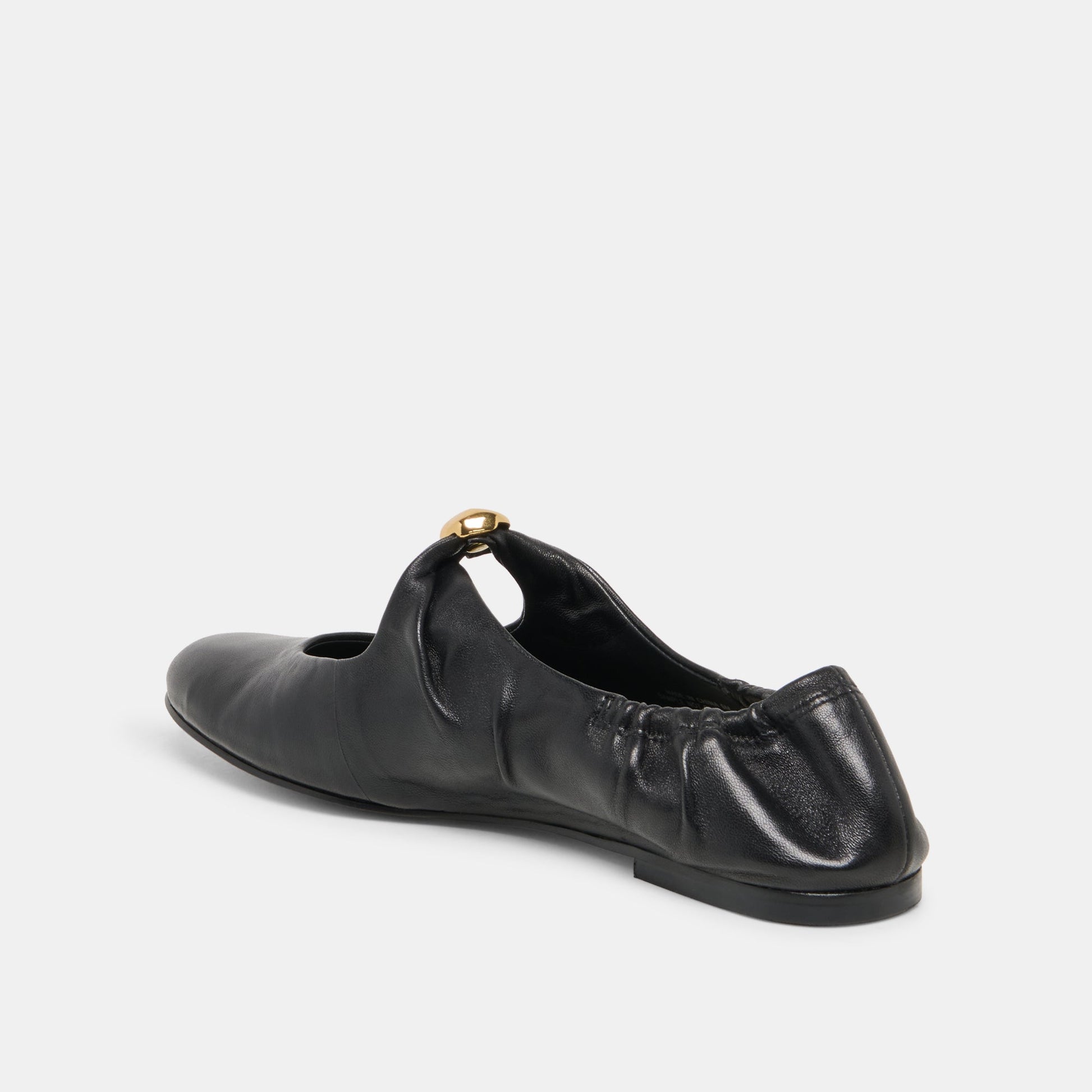 Cornel Black Leather Flats