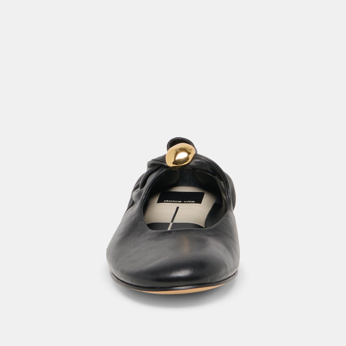 Cornel Black Leather Flats