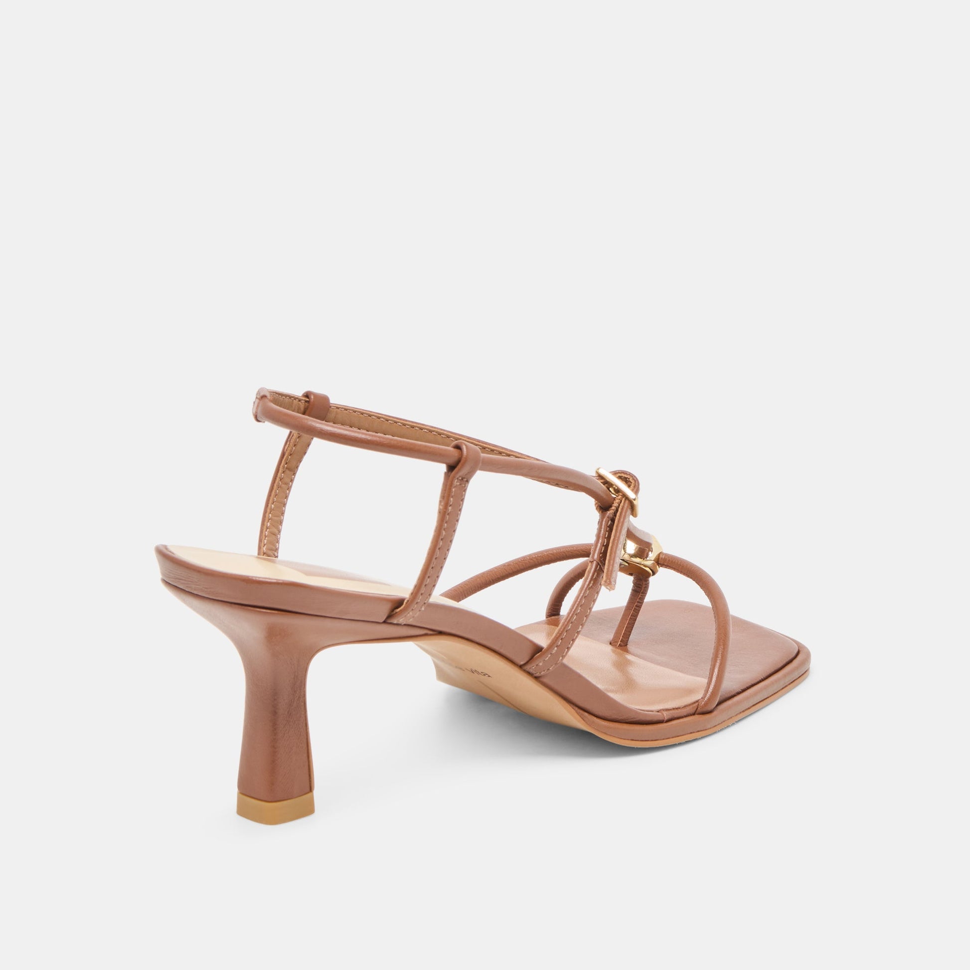 Mylee Cognac Leather Heels