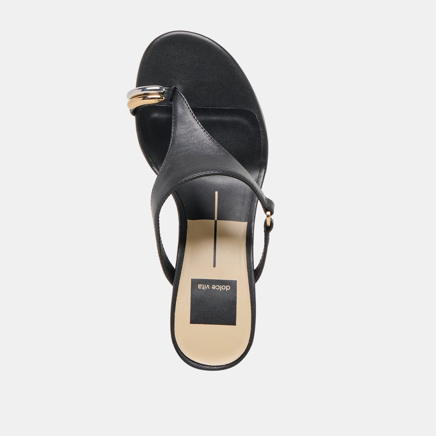 Derrel Black Leather Heels