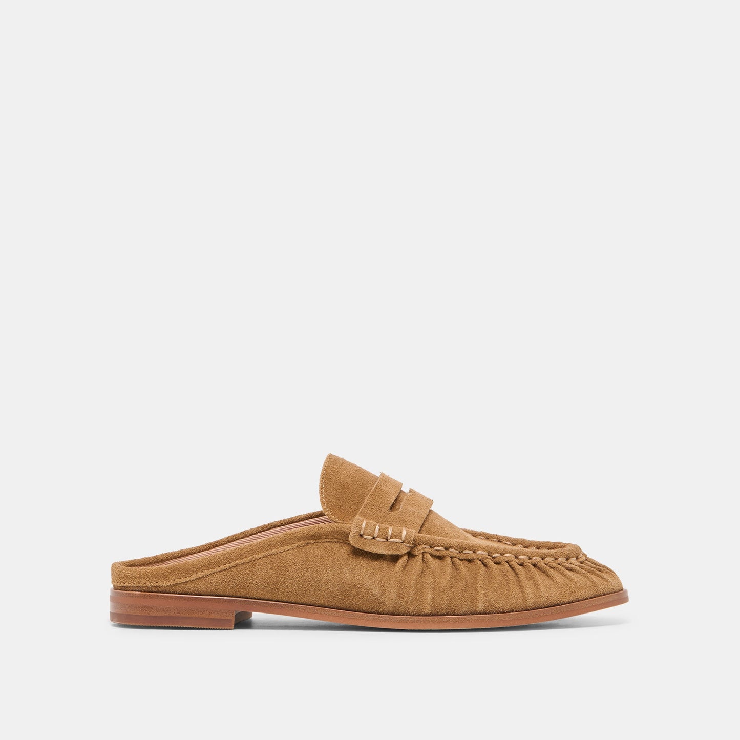 BETZY Lt Brown Suede Closed-Toe Slip-On Loafers