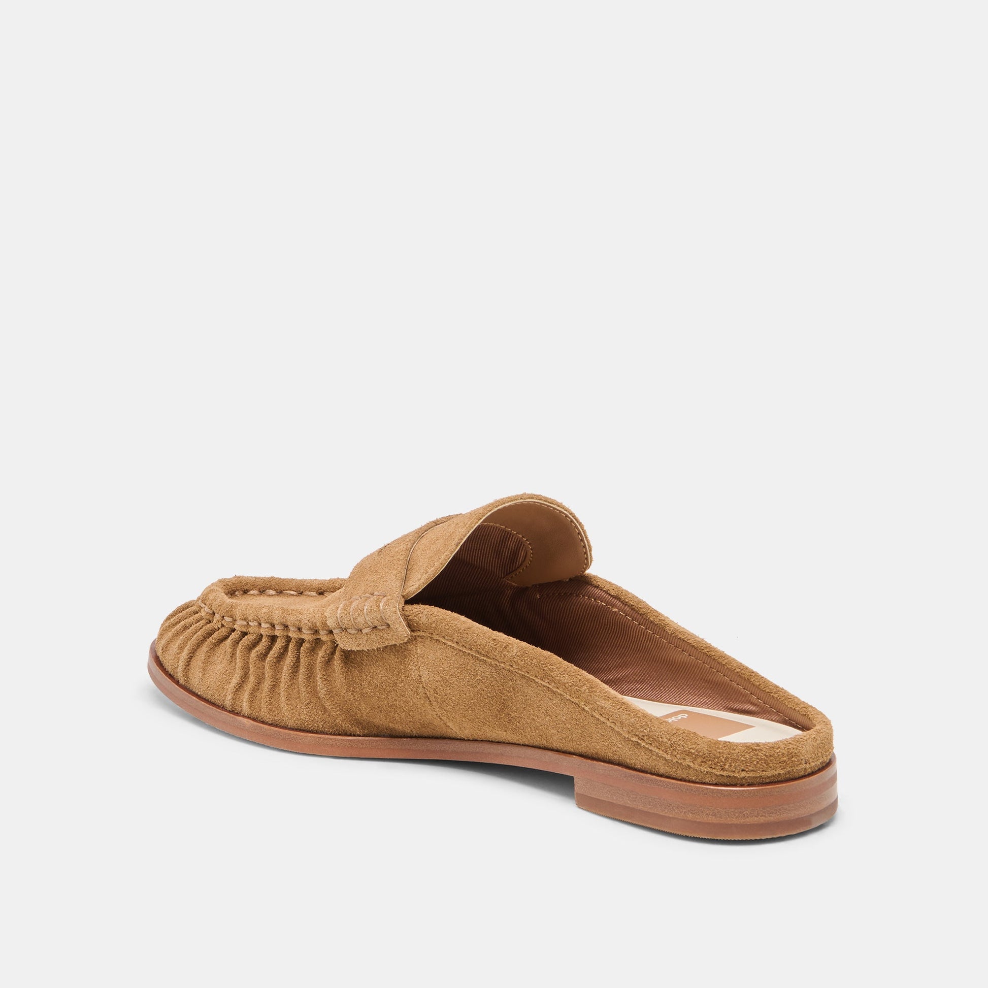 BETZY Lt Brown Suede Closed-Toe Slip-On Loafers