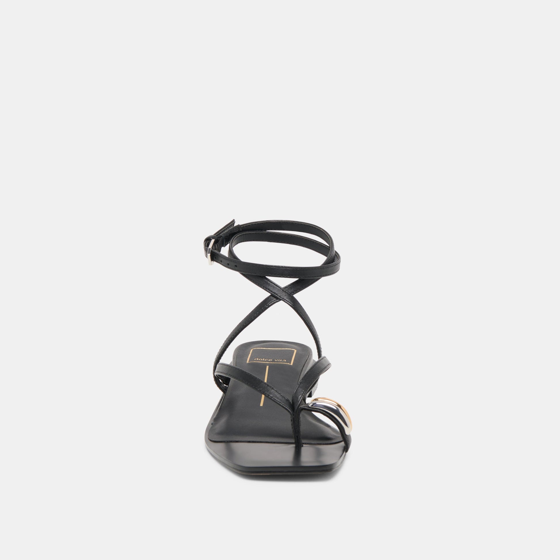 Tyrice Black Leather Sandals