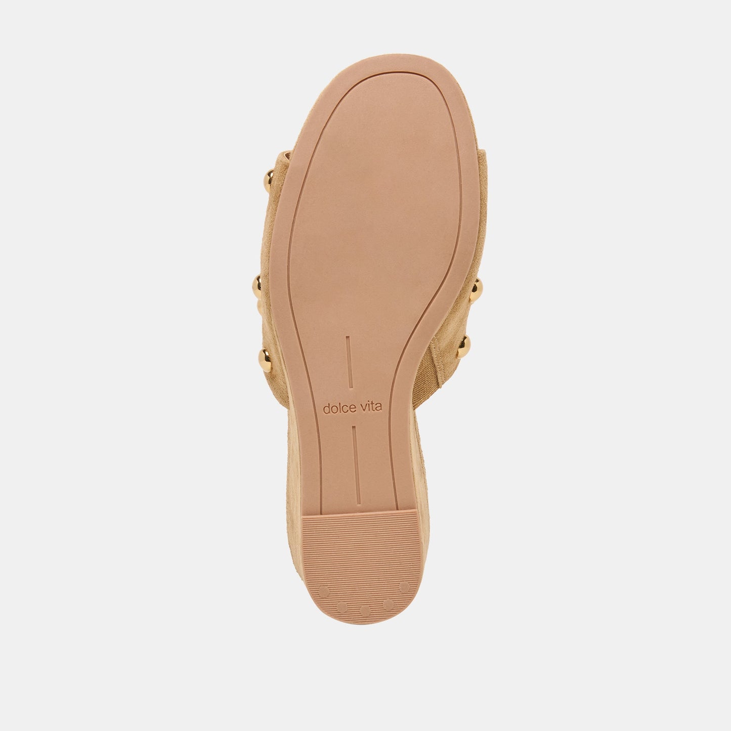 Holta Stud Lt Brown Suede Wedges