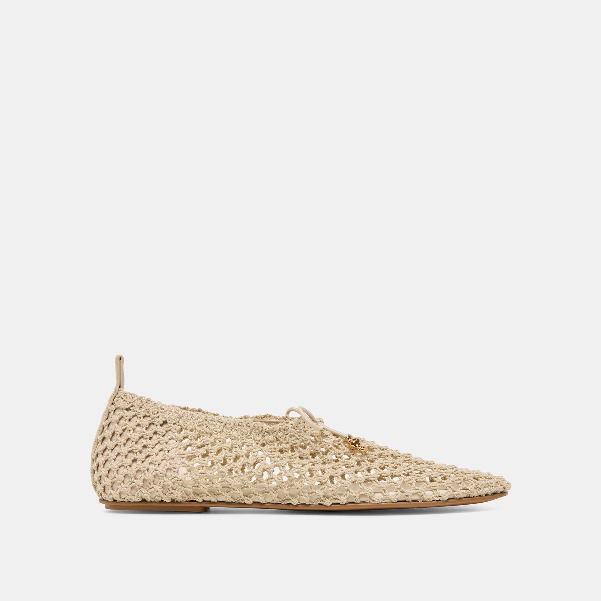 Kaylyn Oatmeal Crochet Flats