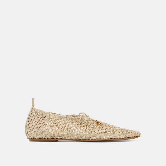 Kaylyn Oatmeal Crochet Flats
