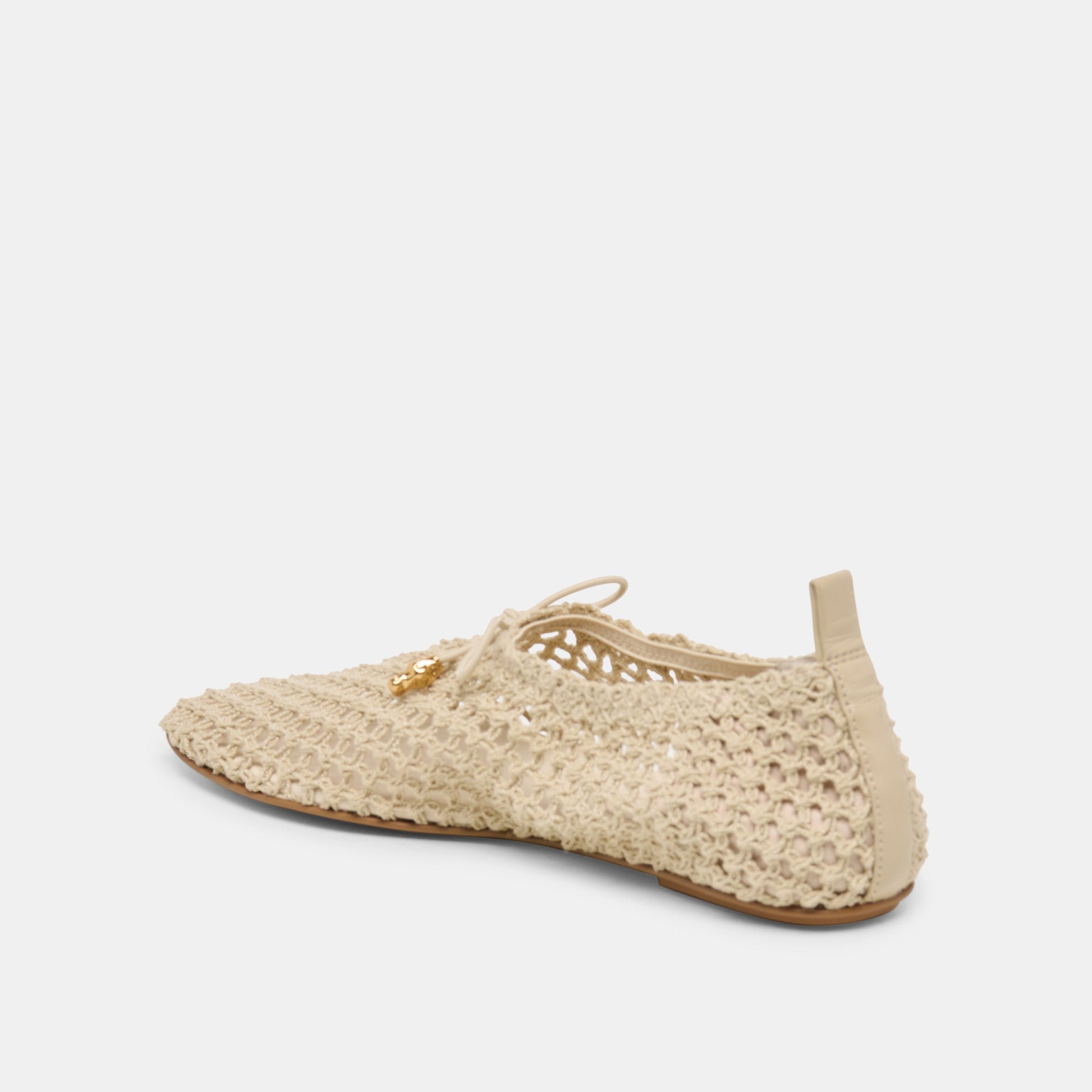 Kaylyn Oatmeal Crochet Flats